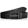Lacoste PLM0626 Men's Reversible Gun Metal Buckle Leather Belt, Black