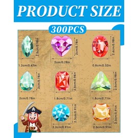 WUNZILO 100 Pieces Diamond Gemstone Toy Acrylic Colour Gemstone Set for Children Pirate Treasure Hunt Easter Egg Decorations for Children, 8 Colours, Random Quantity