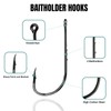 ELLYCIO 300Pcs Fishing Hooks, BaitHolder Hooks, Offset, Double Barbe, Long