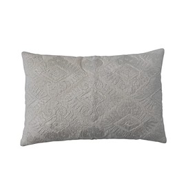 Creative Co-Op Brocade Cotton Slub Lumbar Pillow Cover, Ivory
