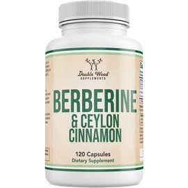 Berberine with Ceylon Cinnamon (500mg and 2 Gram Equivalent Doses) 120 Capsules for Metabolism and Metabolic Health, Third Party Tested, Vegan Safe, Non-GMO, Gluten Free by Double Wood