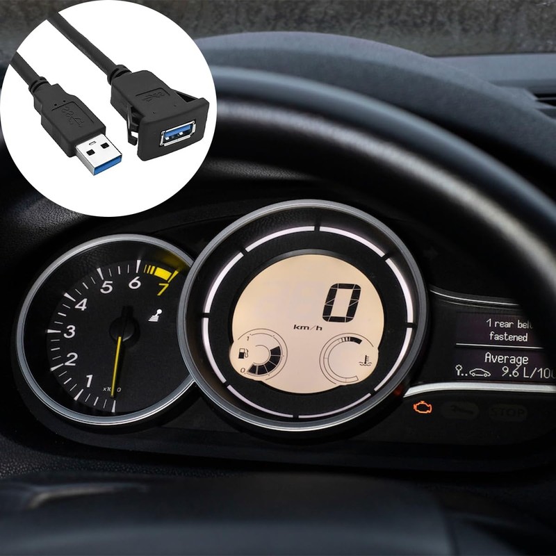 Nicear USB 3.0 Dashboard Kabel Installation Buchse Adapter Anschluss Verlängerung
