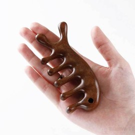 Mini wooden gua sha, scalp gua sha comb, facial swelling, mini acupressure stick / 미니 나무괄사 두피 괄사 빗 얼굴 붓기 미니 경락봉