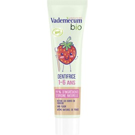Vademecum Children's Toothpaste Junior 1-6 Years, Natural Strawberry Flavour, Certified Organic, Fluorine-Free, 99% Natural Origin Ingredients, 50 ml