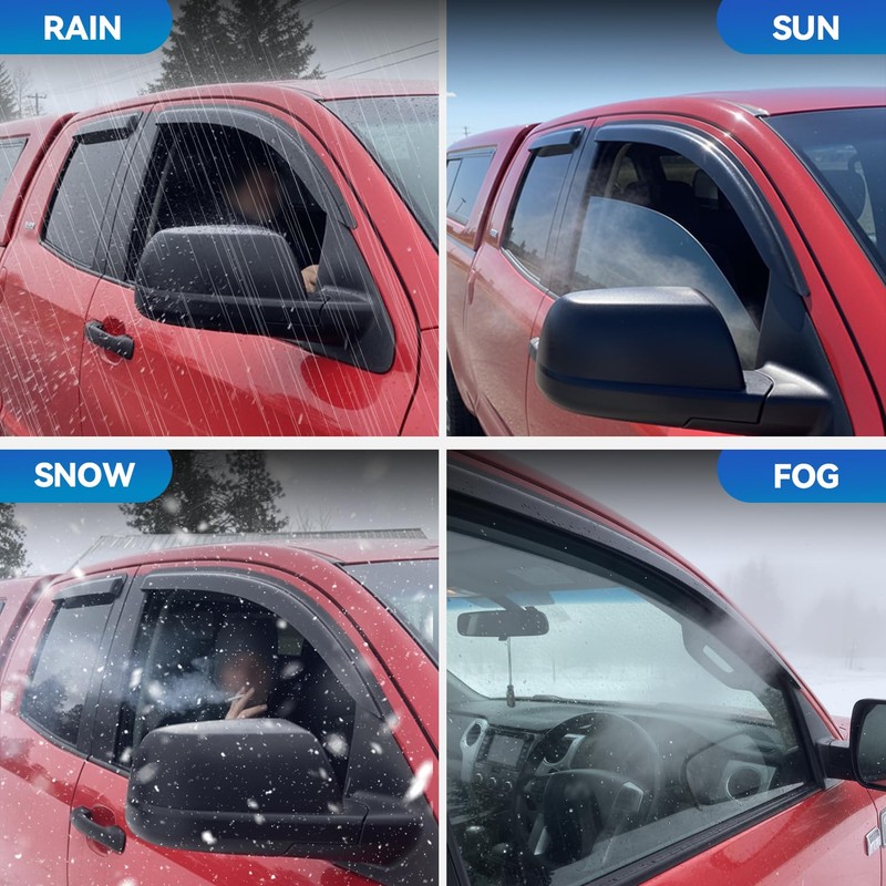 Window Visors Rain Guards for 2020-2026 Toyota Highlander, Out-Channel Window