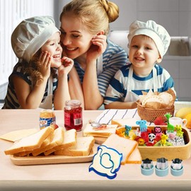 Sandwich Cutter,37 Pcs Kids Lunch Accessories,Bento Box Accessories Including Sandwich Cutters for Kids Lunch,Cookie Cutters,Rice Ball Maker,Easy to Use Without Hurting Hands Sandwich Sealer
