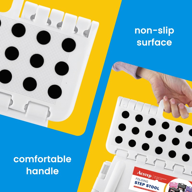 ACSTEP 13 inch Height Premium Heavy Duty Foldable Stool for