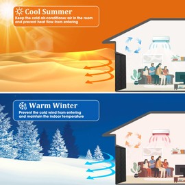 Magnetic Thermal Insulated Door Curtain, Door Insulation Cover Screen for Door Size 34" x 82", Durable Oxford Cloth & Thicken Polyester Fiber Fill for Garage Attic Doorways Hallway, Black