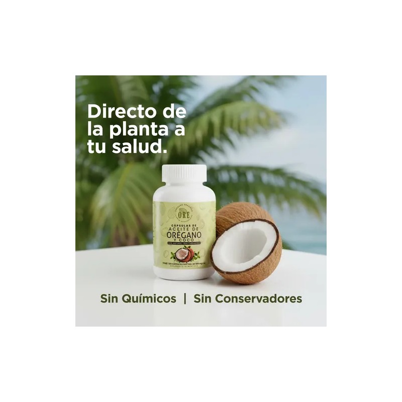 Aceite De Orégano Y Aceite De Coco En Capsulas 100