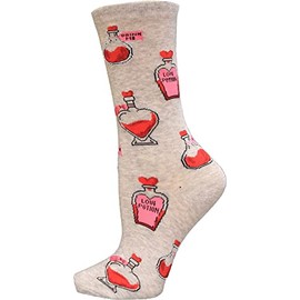 K. Bell Women's Tipsy Crew Socks 1 Pair, Grey Heather, Women's 9-11 Shoe