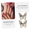 Mikinona Butterfly Nail Charms Set of 10 Glittering Crystal Nail