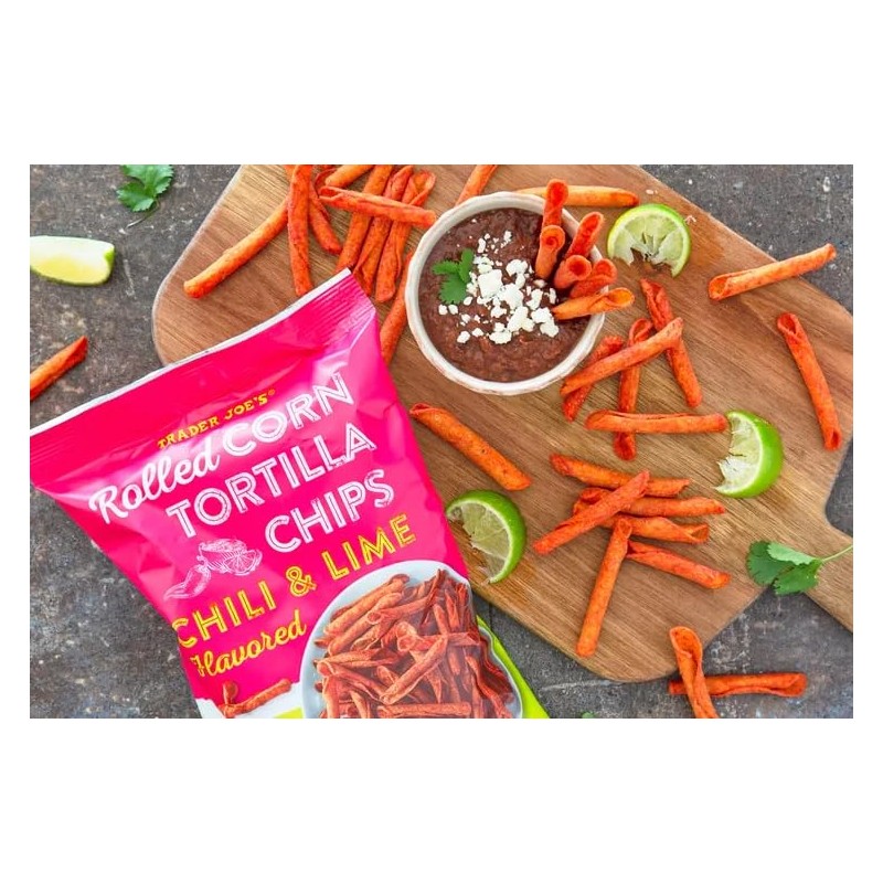Trader Joe's Rolled Corn Tortilla Chips, Chili & Lime Flavored,