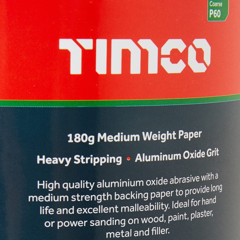 TIMCO 60 Grit Sandpaper Roll - Yellow - 115mm x