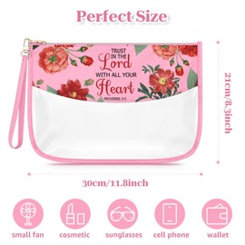 Bible Verse Makeup Bag Religious Gifts for Women Christian Baptism Faith Christian Gifts Clear Cosmetic Bag Inspirational Friendship Travel Pouch Encouragement Christmas for Her Friends Travel Pouch