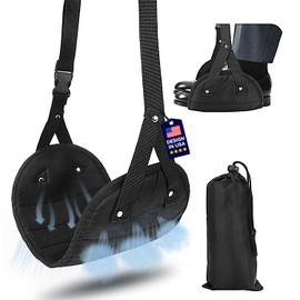 Ergonomic Airplane Foot Hammock(Memory Foam)-Ultimate Comfort Foot Hammock for Plane Travel Essentials to Relax Your Feet, Portable Airplane Foot Rest with Adjustable Strap, Perfect for Long Flight