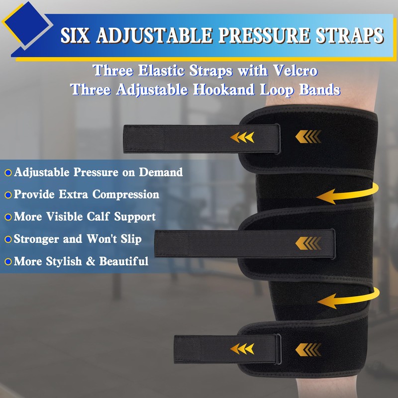 Hiball Adjustable Calf Brace for Men Women, Lower Leg Compression