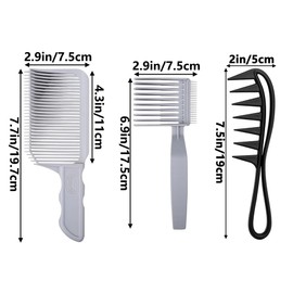 HAOBIN Pack of 4 Hair Cutting Combs Barber Comb Hair Cutting Aid Hairdressing Comb Transition Hair Cutting Transition Hairdressing Combs for Professional or Homemade Hairstyle (Grey B)