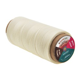 Round Waxed Thread for Leather Sewing - Leather Thread Wax String Polyester Cord for Leather Craft Stitching Bookbinding by Mandala Crafts 0.45mm 219 Yards Natural