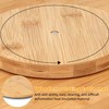 Wood Rotating Serving Trays, 11.8" Bamboo Serving Platter Plate, 360