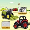 VBACALA Die-Cast Tractor Toy, Tractor with Trailer Combine Harvester Set,