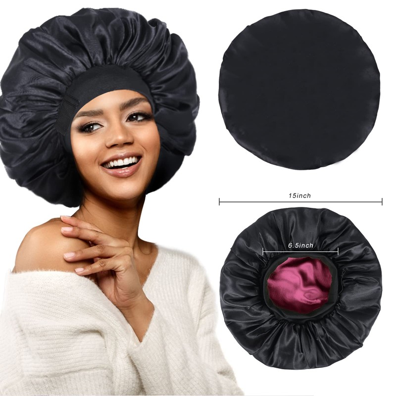 Silk Bonnet for Sleeping Double Layer Satin Bonnet Adjustable Bonnets
