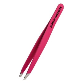 Tweezers for Women - Slant Pointed Precision Tweezers for Eyebrows & Ingrown Hair Removal - Blackhead and Splinter Tweezer with Sharp Needle Nose Point for Plucking (1, Pink)