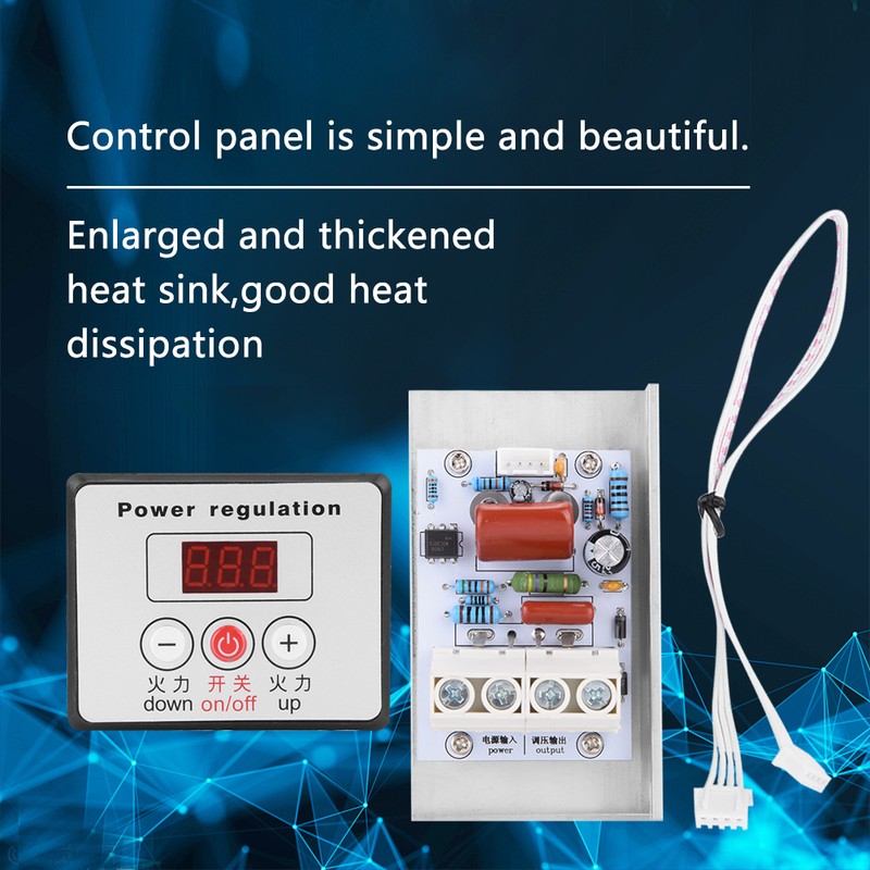 10000W SCR Digital Voltage Regulator Speed Control Dimmer Thermostat AC