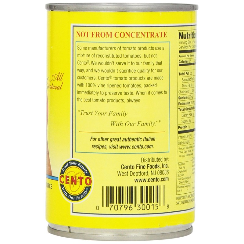Cento Petite Diced Tomatoes, 14.5 Ounce Cans (Pack of 12)
