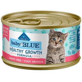 Blue Buffalo Baby Blue Natural Grain-Free Wet Food for Kittens, Healthy Growth Formula with DHA, High-Protein Salmon Paté, 3 oz. Can
