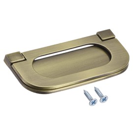 uxcell Finger Flush Pull Handle 74x34x5mm Rectangle for Drawer Door Bronze Tone