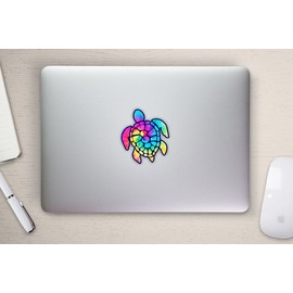 3 inch Sea Turtle Sticker for Laptops Cups Tumblers Cars and Trucks Any Smooth Surface Rainbow Pastel