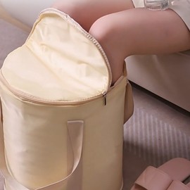 Portable foot bath bag, double insulation, portable foot bath, cold hands and feet relief waterproof bag, water bag Open foot bath bag with pouch/green 2ea