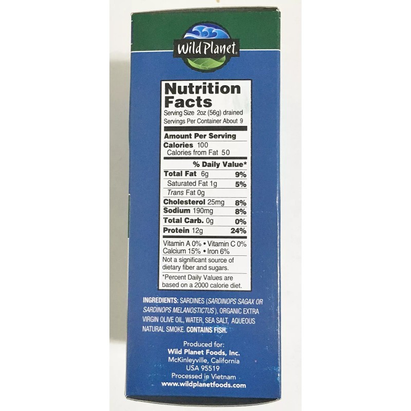 Wild Planet Wild Pacific Sardines in Extra Virgin Olive Oil