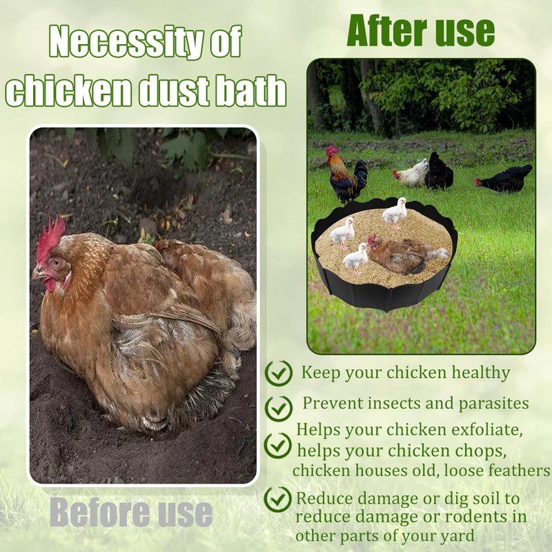 Dust Bath Ring for Chick Bottomless Chicken Coop Cleaner Container
