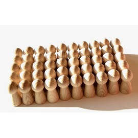 DIY Wooden Figures for Painting and Crafts, Unpainted Wooden Toy Figures, Figure Cones / Wooden Cones for Decoration, Wedding, Board Games etc. Made in Germany. (50 Shala Cones 19/40 mm)
