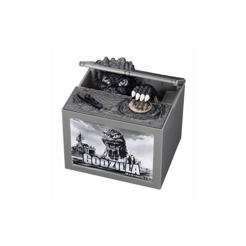 Godzilla Bank Monochrome Ver Money Box (BGM Voice Ringing Shine)
