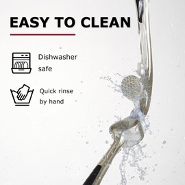 Kitessensu High Effective Garlic Press With Studs, Heavy Duty Garlic Mincer, Easy to Squeeze and Clean, Rust Proof & Dishwasher Safe, Ginger Crusher- Imperial Silver