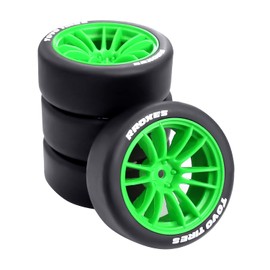 12mm Hex 66 * 26mm Tires Wheels for 1/10 LC PTG-2R Tamiya 1/10 XV01 xv02 HSP MJX 10303 10304 xts-s10/ Rally Ford (Green B)