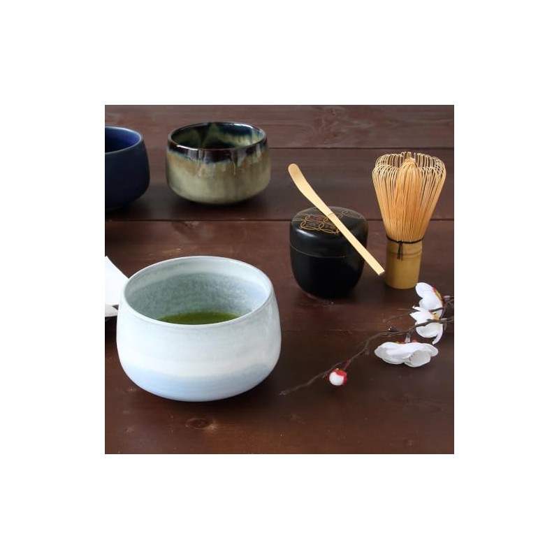 World Create Indigo Flower Hasamiyaki Matcha Set of 3 White