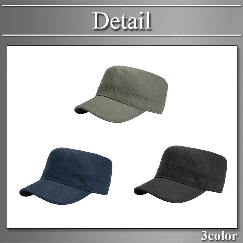 Buzz Selection CAP205 Plain Military Cap, Hat, Design, Stylish, Cool,