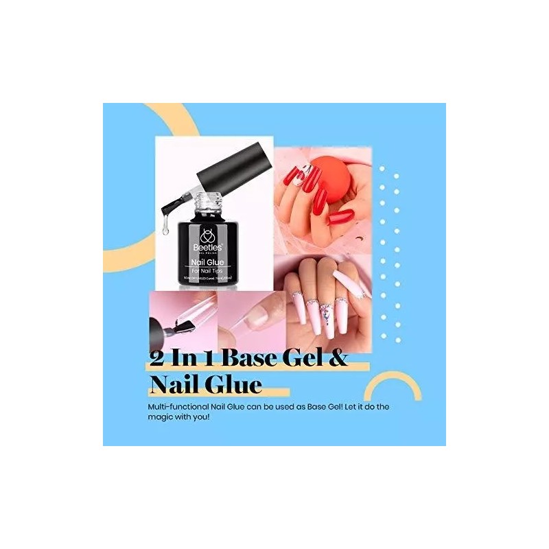 Beetles Nail Tips And Glue Gel Nail Kit, 2 In