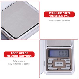 WIGUROE Digital Kitchen Scales 2Pcs, 0.01g X 200g Portable Food Scale with stainless Steel Platform, High-Precision Jewelry Weight Scales for Home Office Cooking Baking
