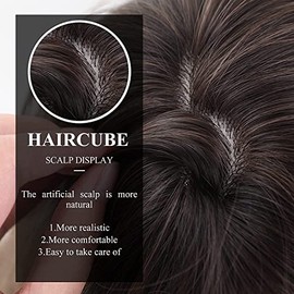 HAIRCUBE Pelucas Negras Para Mujer, Largo Capas Negro Con Rubias Destacado Pelucas Con Flequillo Pelucas De Fibra Sintética Resistente Al Calor (Peluc