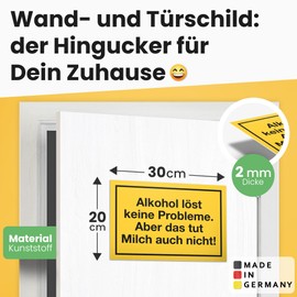 DankeDir! Alcohol Problems Plastic Sign with Saying - Funny Gift for Him Gift Idea Birthday Gift Men Boys Party Decoration Accessories Joke Item JGA Accessory Photo Box