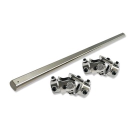 IMOOA Chrome 18" Steering Shaft with Dual Universal U Joints (3/4" DD x 3/4"-36 Spline & 3/4" DD x 13/16"-36 Spline)