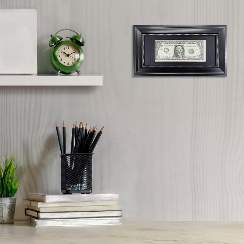 GMFrames Black Dollar Bill Frame with Black Mat or Display