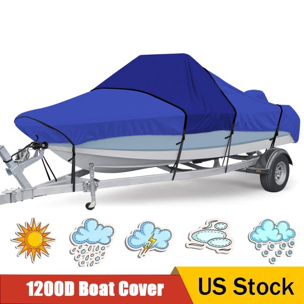RVMasking 20'-22'ft Heavy Duty Waterproof 1200D Center Console Boat Cover