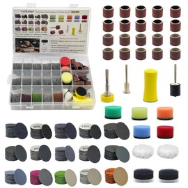 AutKerige 1 Inch Sanding Discs 334 PCS for Dremel - Silicon Carbide Hook & Loop Wet/Dry Sandpaper 60-10000 Grit, Rotary Tool Accessories Kit with Backing Pad