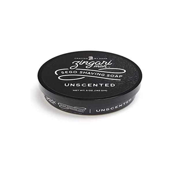 Zingari Man - The Unscented Shave Soap - Smooth Glide Grooming Accessories for Men - Super Strength No Bump Cream and Skin Tight Lotion for the Sophisticated Young or Old Man - 5oz Jar