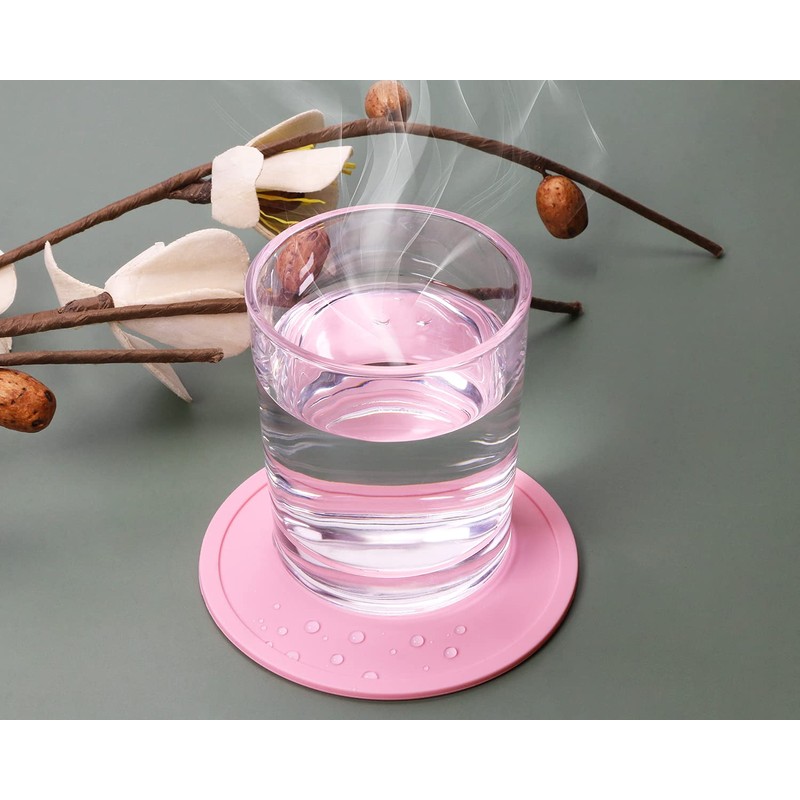 ONLYKXY 3 Pieces 3.93 Inch Silicone Coasters, Round Coasters for